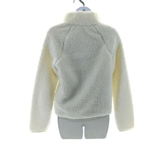 Double Zero Juniors Ivory Faux Fur Jacket Size Small - Picture 3 of 3